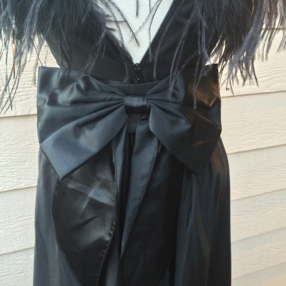 Roberta California Vintage Black Feathered Gown - Picture 5 of 7